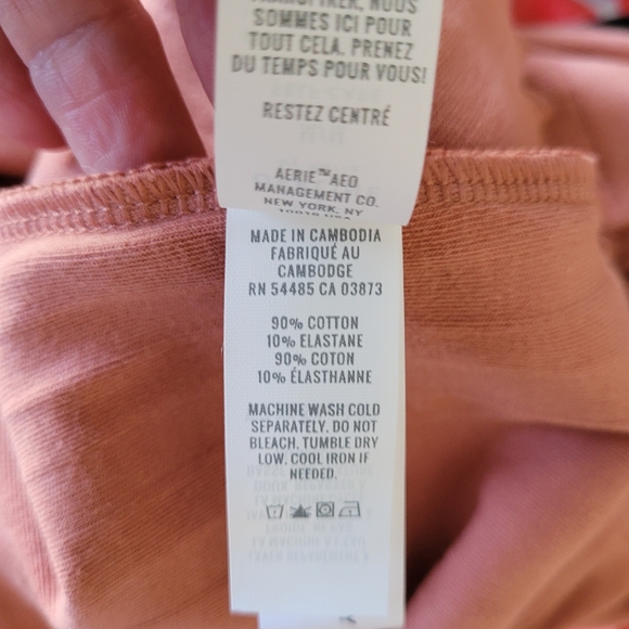NWT Aerie Offline OG Groove Crop Tee Ribbed Neutral Size M - Picture 6 of 11